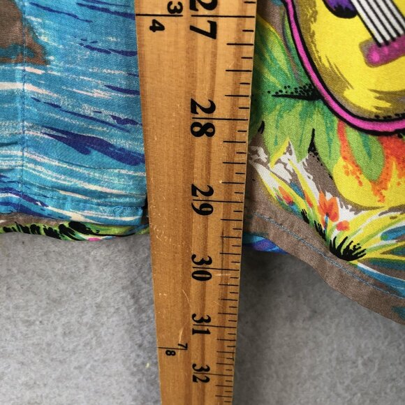 Anne Pinkerton Shirt Womens Medium Multicolor Silk Hawaiian Surfer Scenic 90s - Picture 6 of 16